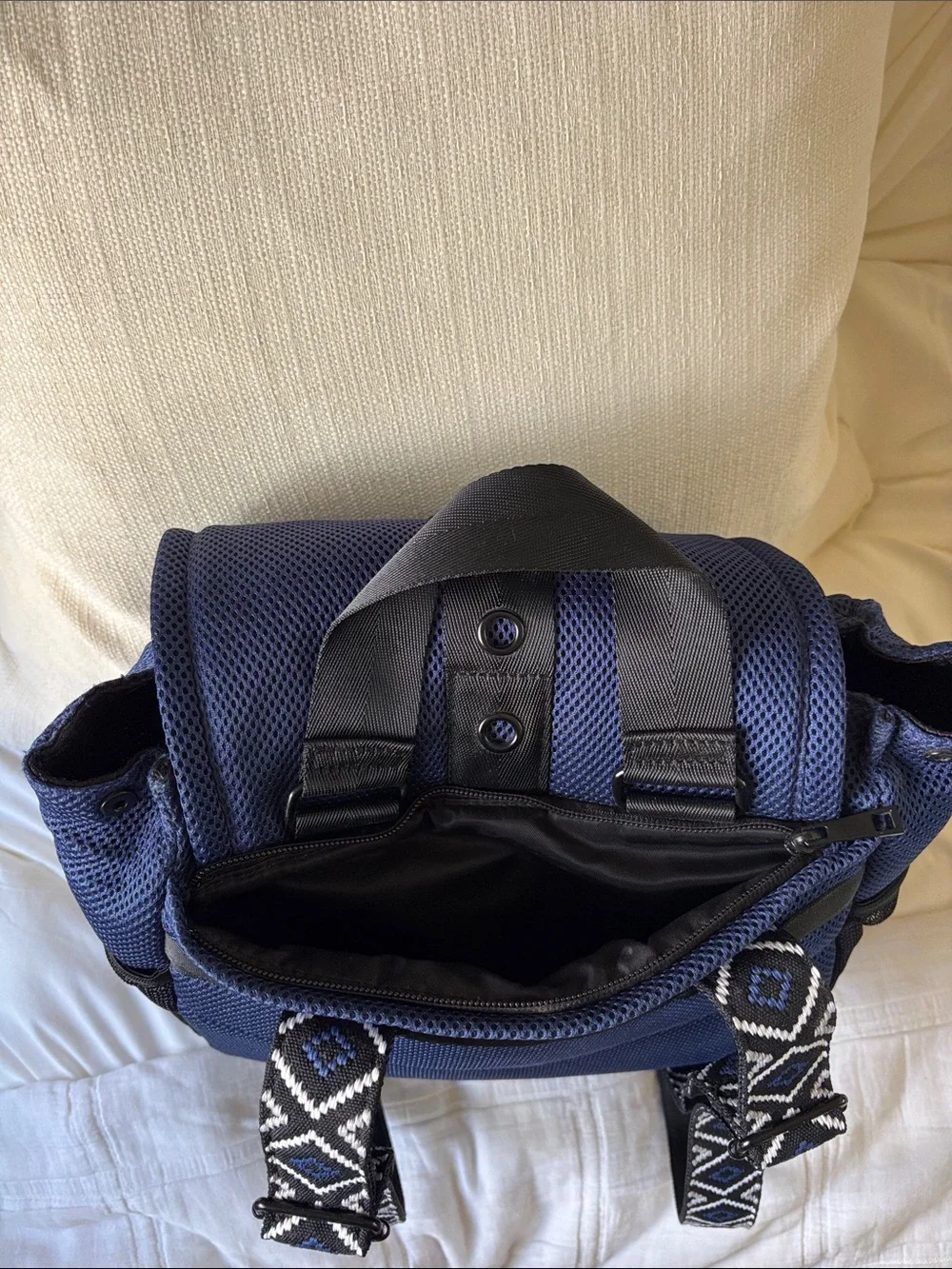 Women's Navy Mesh Backpack - Stylish Everyday Carry
